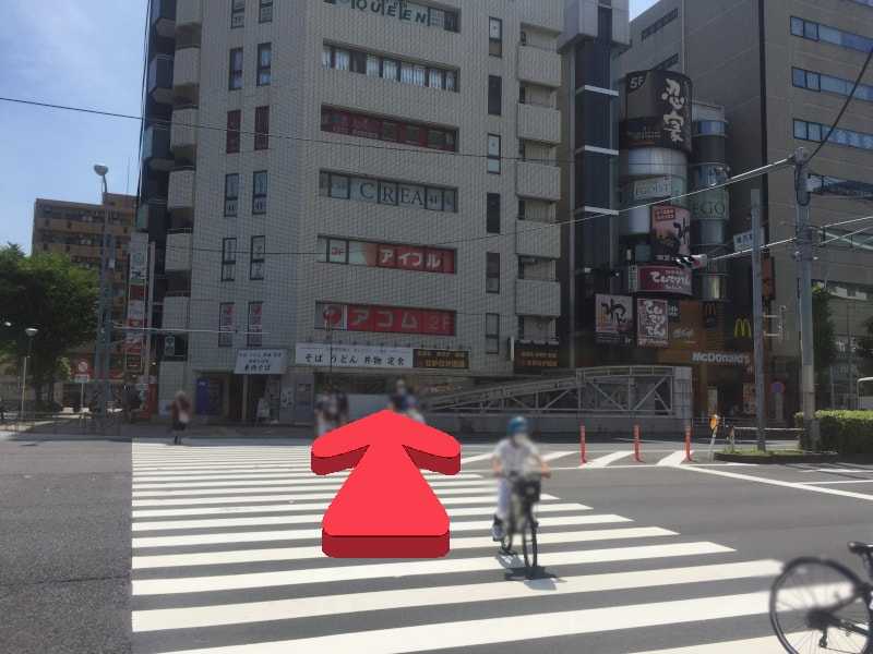 A crosswalk in front of the Kasai station