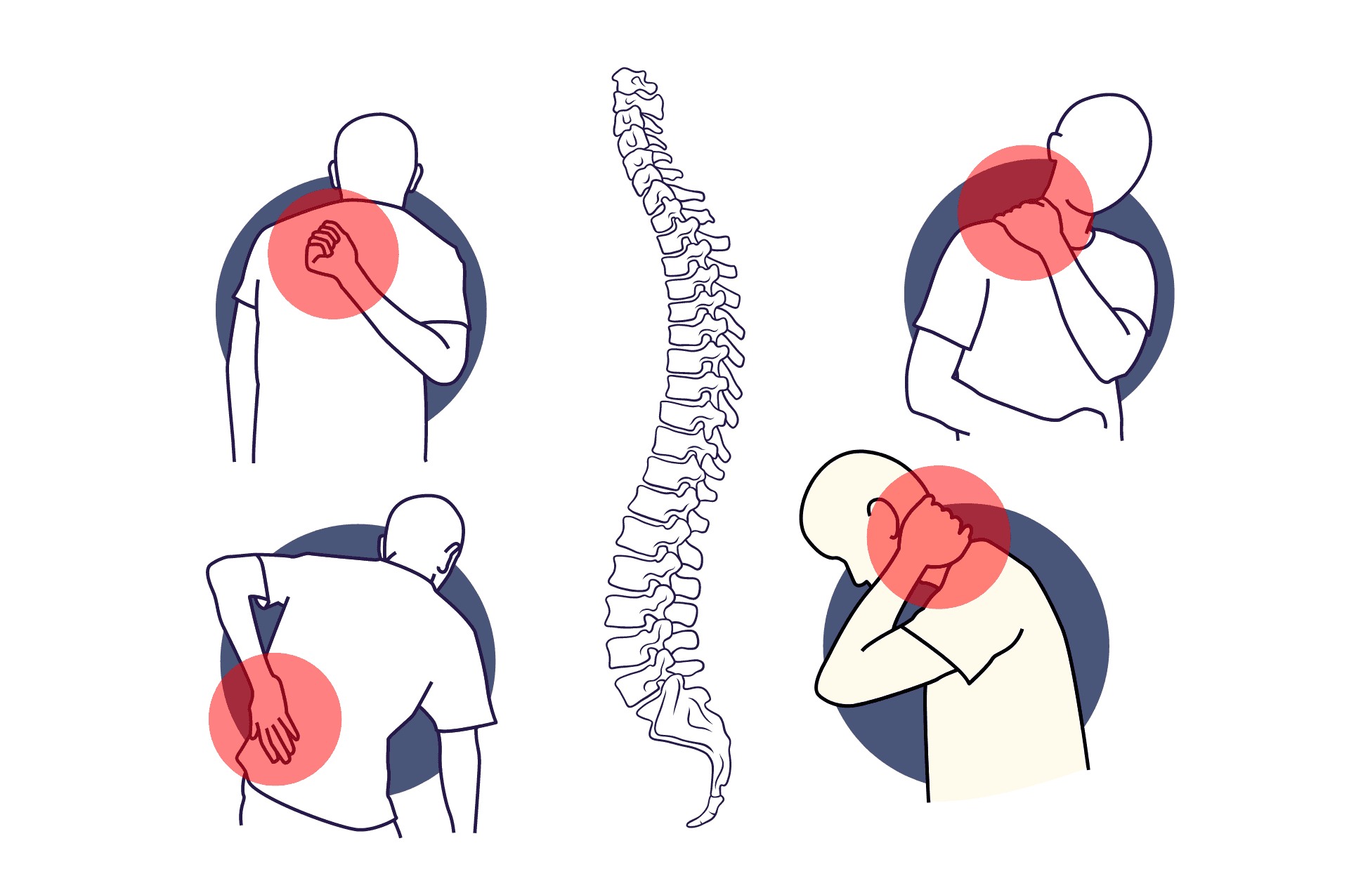 首・肩・背中・腰のコリと脊柱